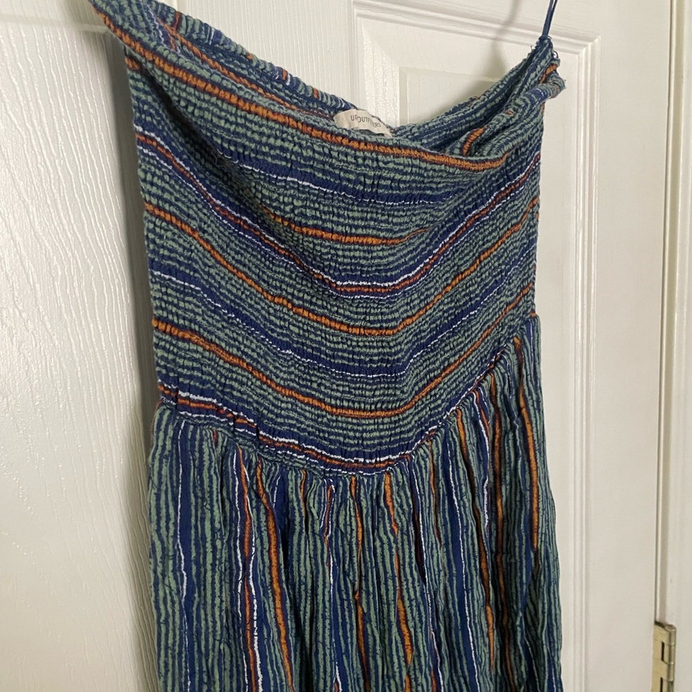 Strapless jumpsuit romper with tie bottoms urban outfitters